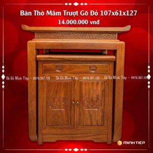 Bàn Thờ mâm Trượt Gỗ Đỏ 107_61_127 14tr