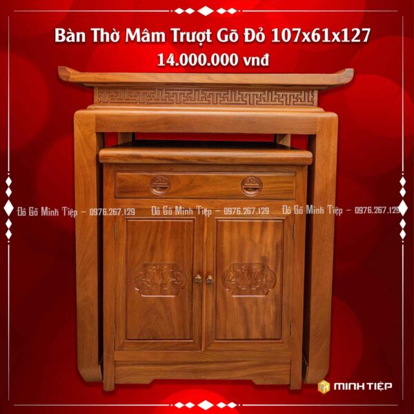 Bàn Thờ mâm Trượt Gỗ Đỏ 107_61_127 14tr