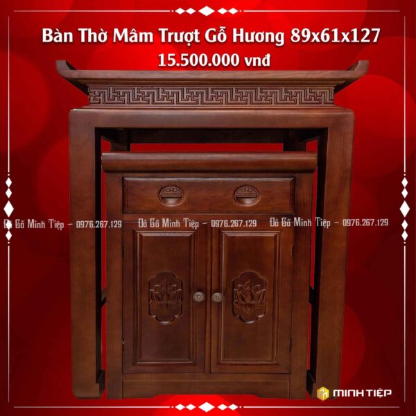 BÀN THỜ MÂM TRƯỢT GỖ HƯƠNG