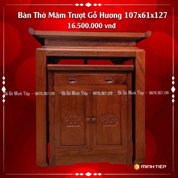 Bàn thờ mâm trượt gỗ hương