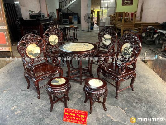 Bộ Ghế Trúc Đơn gỗ Gụ