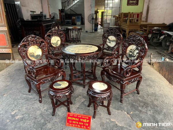 Bộ Ghế Trúc Đơn gỗ Gụ