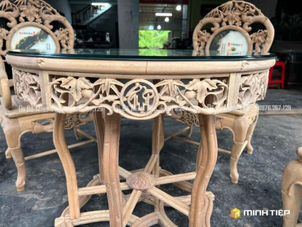 BỘ GHẾ TRÚC ĐƠN TRẦN MỘC GỖ GỤ