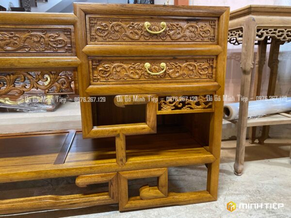 KỆ TIVI MÓC GỖ GỤ