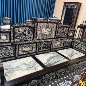 BỘ GHẾ NGŨ SƠN KHẢM ỐC GỖ GỤ