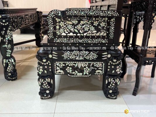 BỘ GHẾ NGŨ SƠN KHẢM ỐC GỖ GỤ