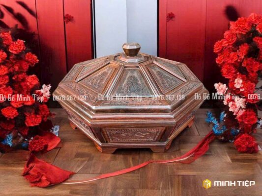 Tráp kẹo mứt gỗ trắc