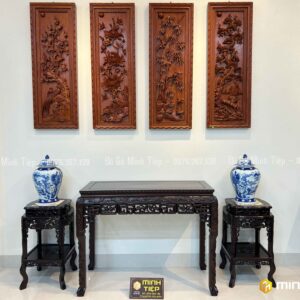 BÀN BÀY ĐỒ TRUYỆN DẮT CHÂN MÓNG GỖ GỤ