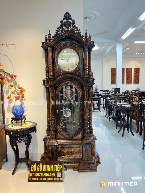 ĐỒNG HỒ QUẢ TẠ GỖ MUN HOA LÀO