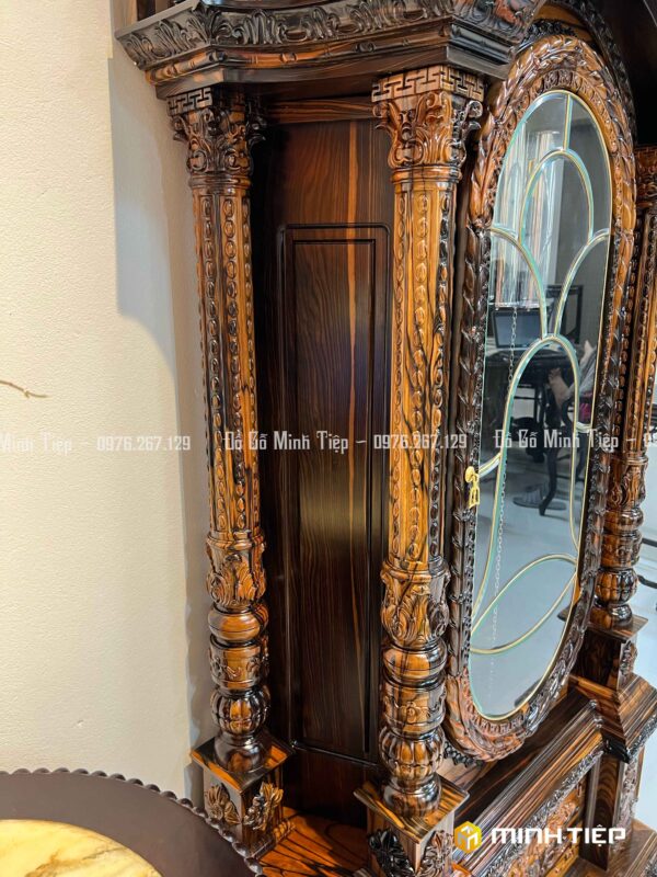 ĐỒNG HỒ QUẢ TẠ GỖ MUN HOA LÀO-(1)