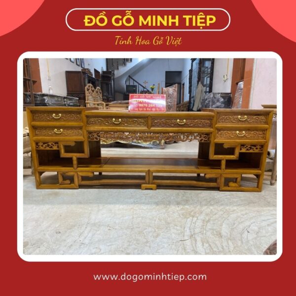 KỆ TIVI MÓC GỖ GỤ