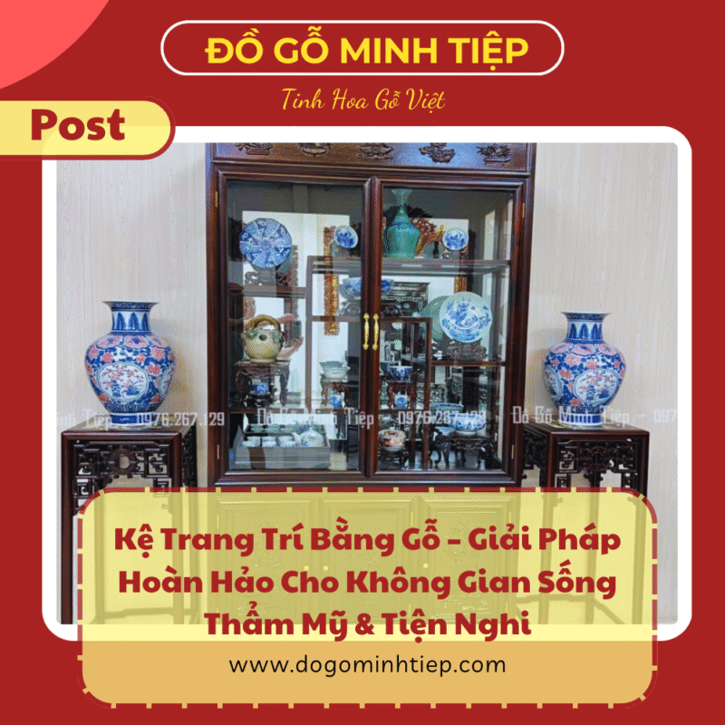 kệ trang trí bằng gỗ