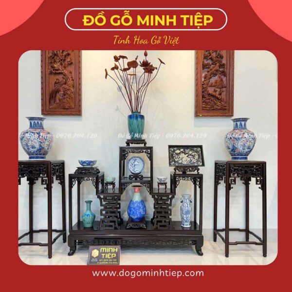 Kệ tam sơn gỗ gụ