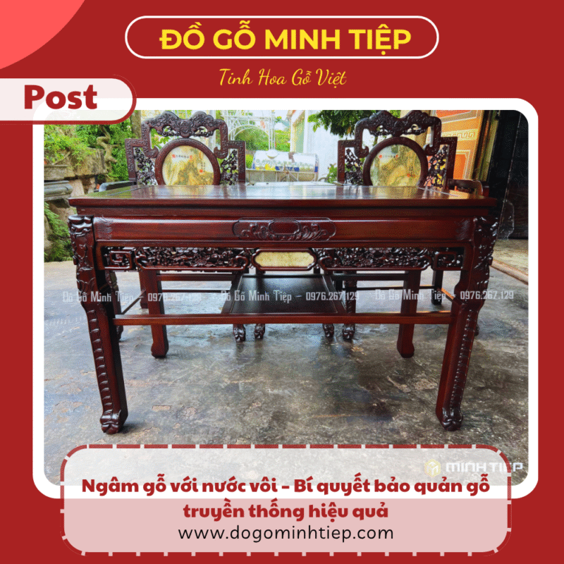ngâm gỗ với nước vôi