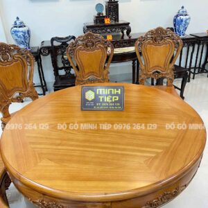 Bộ bàn ăn hoàng gia luxury 8 ghế 1 bàn tròn