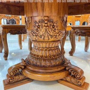 Bộ bàn ăn hoàng gia luxury 8 ghế 1 bàn tròn