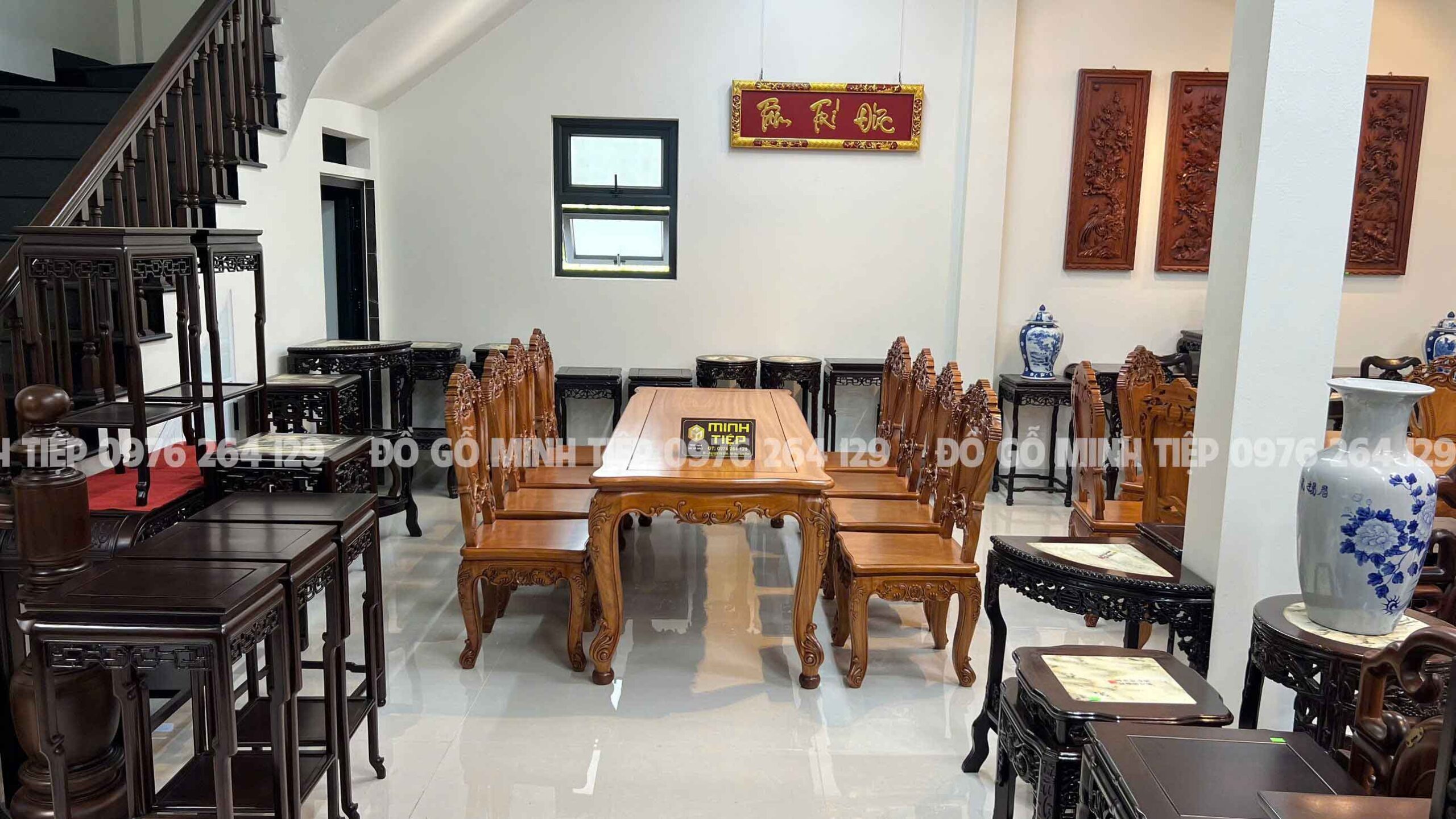 BỘ BÀN ĂN HOÀNG GIA LUXURY 8 GHẾ 1 BÀN CHỮ NHẬT