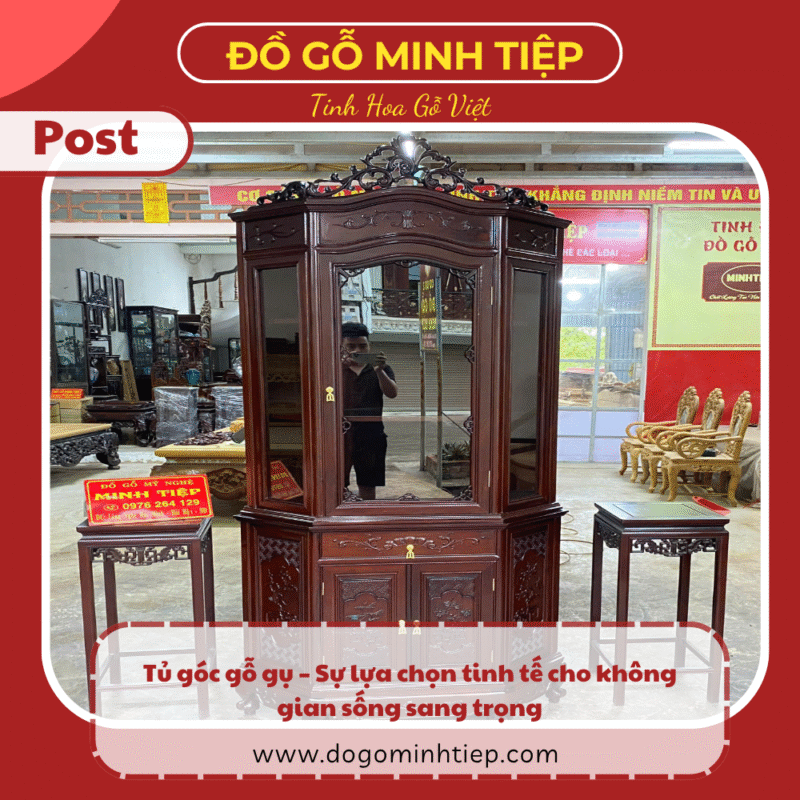 tủ góc gỗ gụ