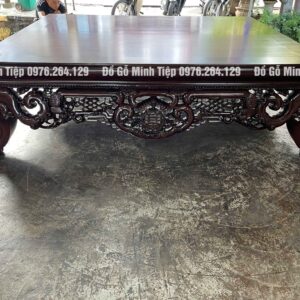 Sập ngũ phúc gỗ gụ đục chạm tứ diện