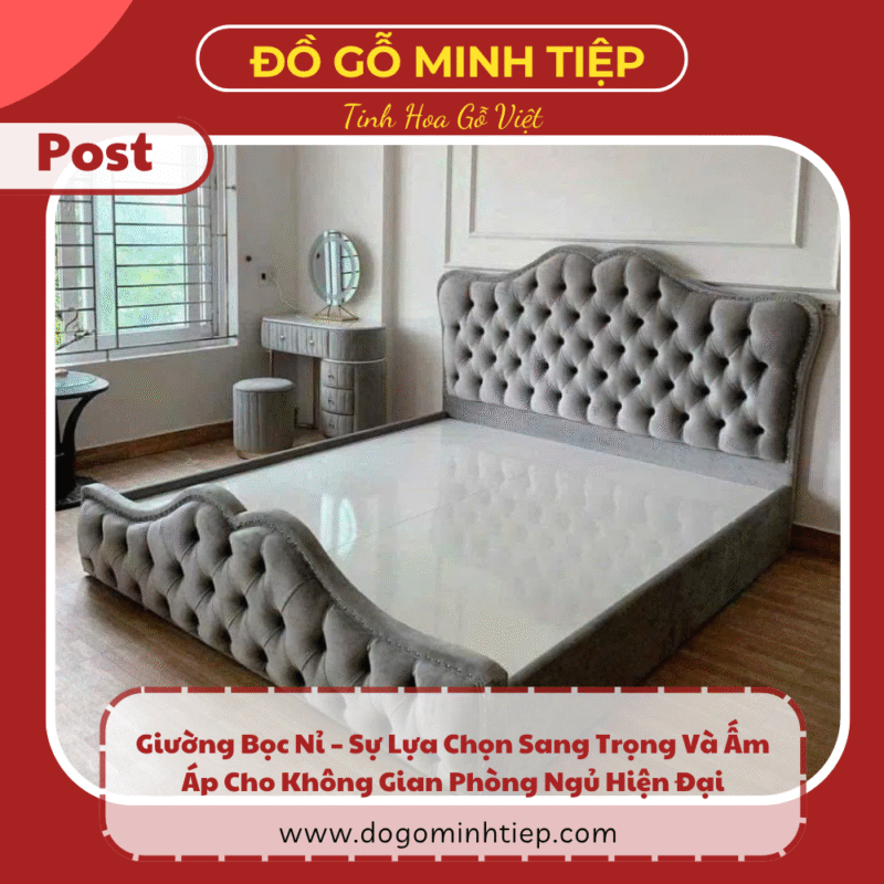 giường bọc nỉ