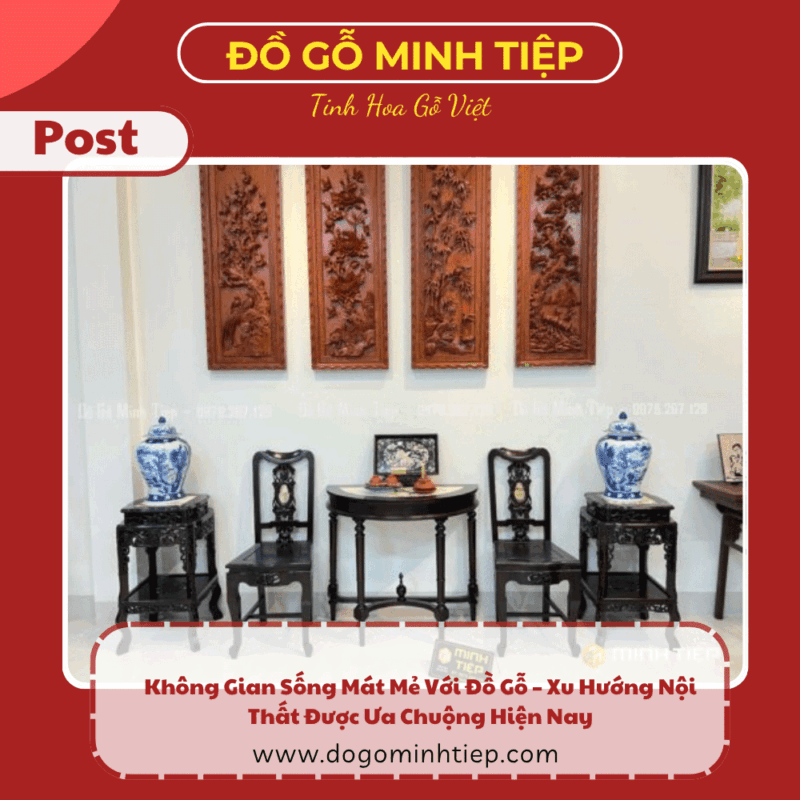 không gian sống mát mẻ với đồ gỗ