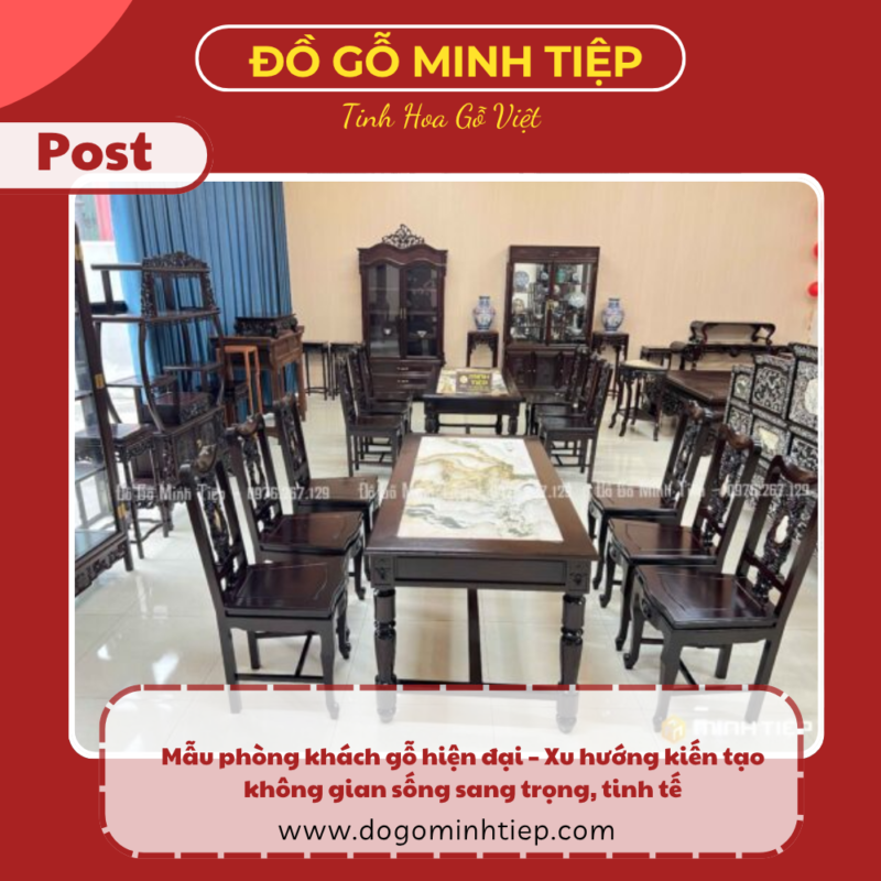 mẫu phòng khách gỗ hiện đại