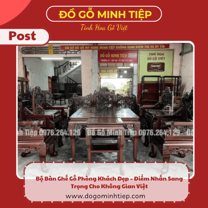 bộ bàn ghế gỗ phòng khách đẹp