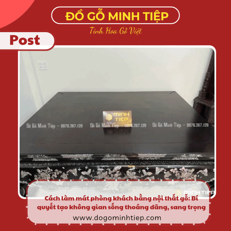 Cách làm mát phòng khách bằng nội thất gỗ l